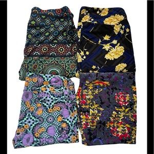 💜HP🖤 Lot of 4 LulaRoe Multi-colored Leggings Tall & Curvy TC Fits sizes 10-20